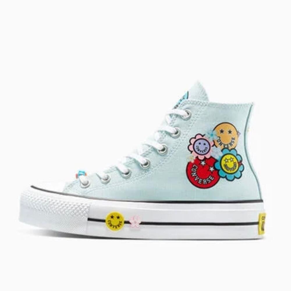 Chuck Taylor Converse All Stars Lift Platform Smiles High Top Sneakers Size 10 - Picture 4 of 12